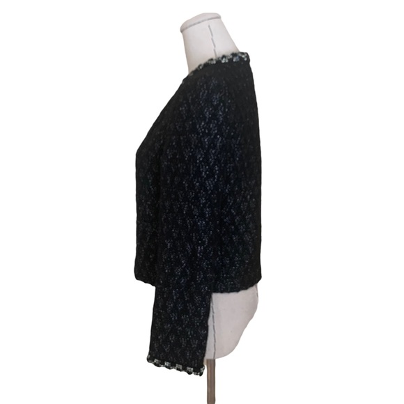 Alice + Olivia Rhinestone Bead Embellished Tweed Evening Party Blazer Jacket - Picture 7 of 12